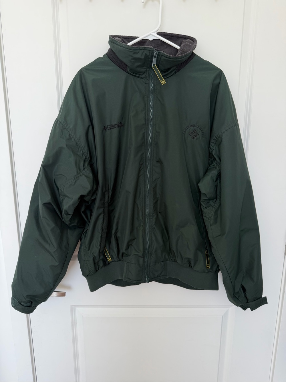 Columbia Falmouth Fleece Lined Bomber Jacket Forest Green Mens XL